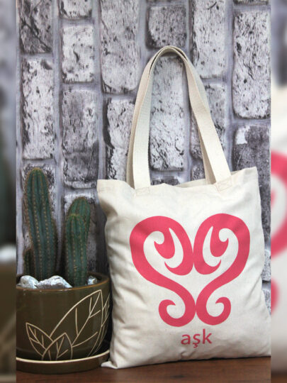 Aşk Sembollü Bez Çanta | Sihirli Semboller