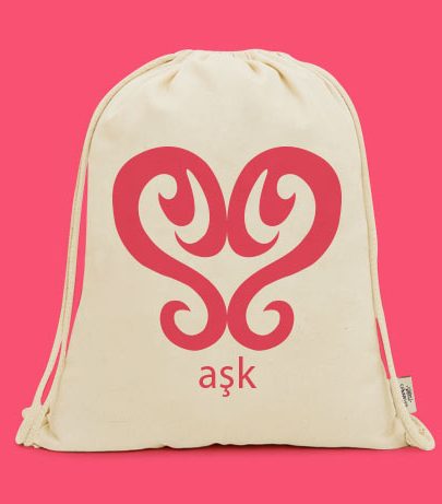 Aşk Sembollü İpli Çanta | Sihirli Semboller