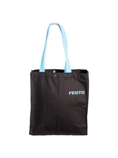 Festo Baskılı Siyah Kanvas Çanta | K29