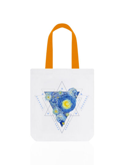 Van Gogh Geometrik Baskılı Kanvas Çanta